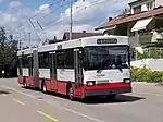 Mittlerweile ausgemusterter Saurer-Gelenkwagen 128 von 1982, aufgenommen 2005 in Oberseen
