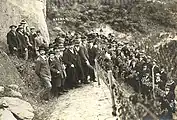 Einweihung des Kriegerdenkmales am Wachtberg.