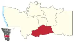 Karte Gibeon in Namibia