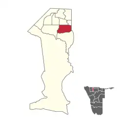 Karte Uukwiyu (Wahlkreis) in Namibia