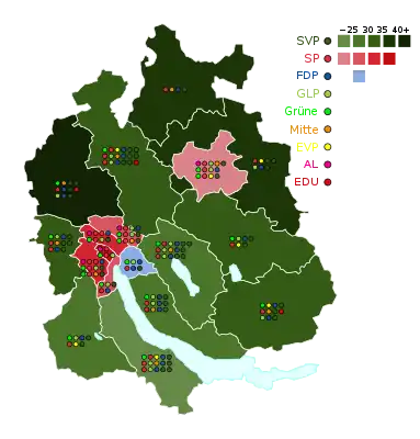 Stärkste Partei nach Wahlkreisen und Sitzverteilung