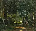 Waldlichtung mit Figuren, um 1900