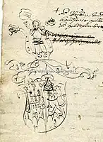 Wappenbesserung mit Bestätigung des von Karl V. verliehenen rittermäßigen Adelsstandes für JUDr. Jodok (Jobst) von Walthausen von 1569