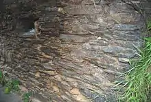 Plattengneis als Baumaterial