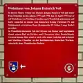 Gedenktafel am Wohnhaus von Johann Heinrich Voß, Hinterm Stern 20 in Hamburg-Wandsbek