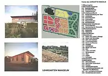 Wangeliner Garten Anlage der Themenbereiche und Gebäude