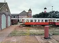 Bahnhof mit Lokschuppen, 1984