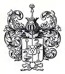 Vollwappen als Vrijheeren von Zuid-Polsbroek von 1610–1870 (Schaufel, Schwan resp. Gans und Raute)