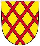 «In goldenem Schild ein aus drei rechten und drei linken Schrägleisten gebildetes Gitter»Daun
