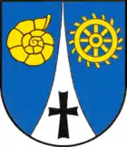 Ammonit im Wappen der Gemeinde Erkerode, Niedersachsen