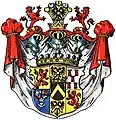 Wappen der standeserhöhten schwedischen Freiherrn von Friesendorp-Cronenwerth im Wappenbuch des Westfälische Adels