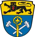 Das seit 1974 verwendete Wappen des Landkreises Weilheim-Schongau übernahm einen Stauferlöwen aus dem früheren Kreiswappen Schongaus.