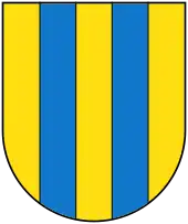 Ursprüngliches Stammwappen der Wettiner als Grafen von Wettin („Markgrafen von Landsberg“), die sogenannten Landsberger Pfähle