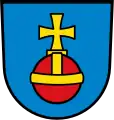 Ubstadt – In Blau ein roter Reichsapfel mit goldenem Beschlag und goldenem Kreuz