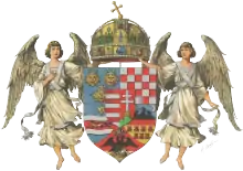 Älteres Wappen Ungarns: zwei Engel