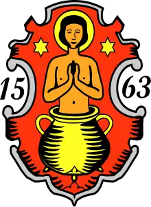 der aus einem Kessel herausragende Vitus (Veitshöchheim DE)