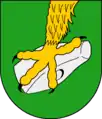 Fang hält steinzeitliche Axt (Wentorf bei Lauenburg)