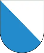 Kanton Zürich: von weiß und blau schrägrechts geteilt