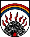 Oberschlierbach AT mit Kohlenmeiler und Regenbogen
