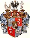 Wappen von 1654 mit drei Helmen