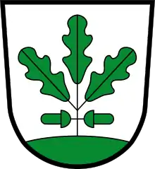 Wappen von Eichenau(Bayern)mit Eichenblättern und Eicheln
