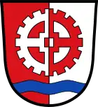 Kammrad in verwechselten Farben im Wappen der Stadt Gersthofen