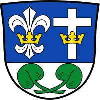 Zwei natürliche Seeblätter, müssen so beschrieben werden (Wappen der Gemeinde Hohenpolding)