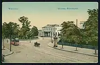 Postkarte von 1912. Im Vordergrund verläuft die Ulica Wileńska