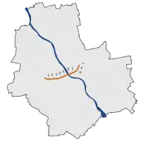 Übersichtskarte Łazienkowska-Stadtautobahn