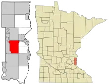 Lage von Lake Elmo im Ramsey County und in Minnesota