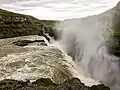 Der Gullfoss seitlich gesehen
