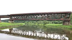 Eisenbahnbrücke über die Weser bei Wehrden