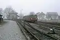Schienenbus BR&nbsp;798 (VT&nbsp;98) mit Steuerwagen in Weidenberg, 1987