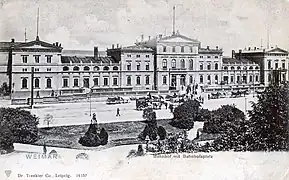 Staatsbahnhof Weimar, um 1900