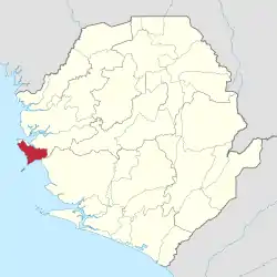 Karte Western Area Rural in Sierra Leone
