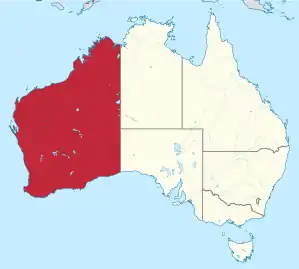 Lage von Western Australia