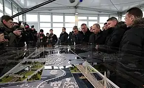 Der russische Präsident Wladimir Putin bei der Eröffnungsfeier des letzten Bauabschnitts der SSD