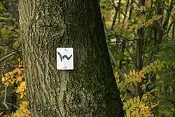 Wegzeichen des Westerwald-Steigs