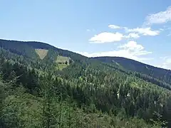 Nordhänge von Wetterkogel (links) und Hühnerkogel.