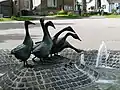 Gänsebrunnen "Gänsemarsch" vor dem Rathaus in Wickede (Ruhr)