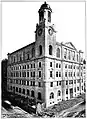Centrale II des Staatstelephons, Wien-Alsergrund, Hahngasse 4 (links) bzw. Berggasse 35, erbaut 1897/99 von Franz von Neumann (Bild: 1898).