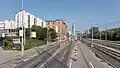 Bei der Holubstraße, das Ziegelgebäude sind die ehemaligen Garvenswerke