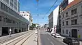 Der Beginn der Straße beim Karlsplatz