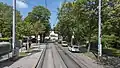 Das Ende der Straße, hinten die Dornbacher Straße