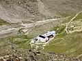 Wiesbadener Hütte vom Weg zur Tiroler Scharte