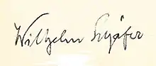 Unterschrift von Wilhelm Schäfer