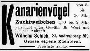 Kanarienzüchterei Wilhelm Schick