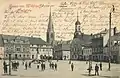 Ansichtskarte Nr. 1060 von 1899 mit dem Marktplatz von Wilsdruff, Bildseite der gelaufenen Karte ist beschrieben