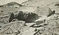 Dolmen de la Pointe aux Oies nach der Ausgrabung von 1979 versetzt