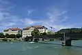 Die ersten Fabrikgebäude der Spinnerei Kunz, Betonbrücke über die Reuss